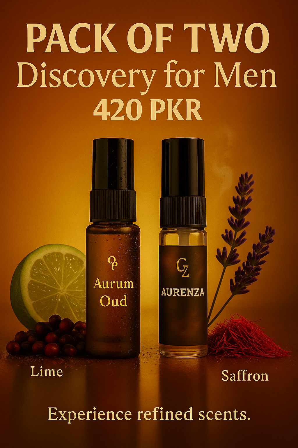 Pack of Two Discovery For Men | Aurenza | Aurum Oud | Premium Men Fragance